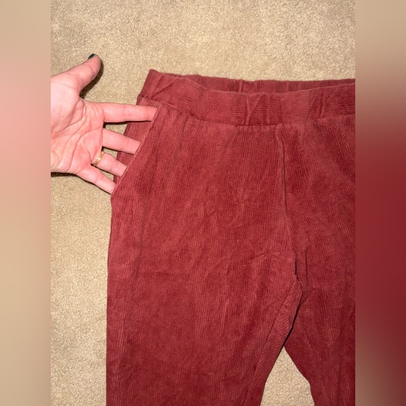 Dark Rust Lands’ End Women's Sport Knit Corduroy Leggings Size Medium - Picture 2 of 7